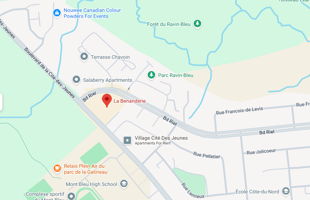 Map showing La Benanderie location